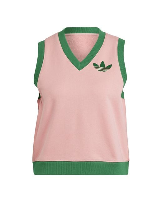 Adidas Originals Pink Adicolour 70S Sweater Vest