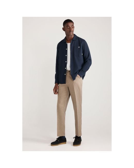 Farah Blue Campbell Long-Sleeve Oxford Shirt for men