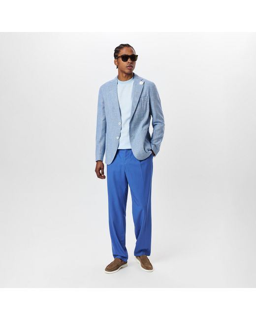 Boss Blue Pris Virgin Wool Trousers for men