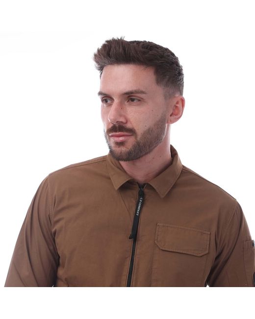 C P Company Brown Overshirt for men