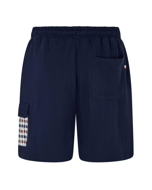Aquascutum Blue Fleece Jogger Shorts for men