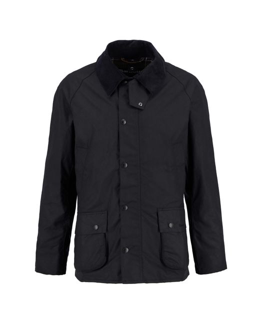 Barbour Black Ashby Water Resistant Windproof Long Sleeve Wax Jacket for men