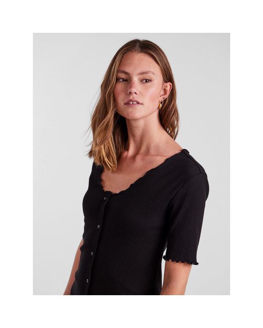 Pieces Black Nukisa V-Neck Mini Dress