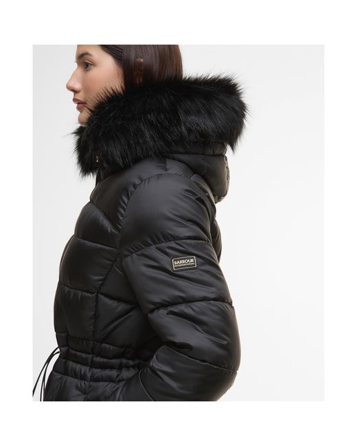 Barbour Black Cher Detachable Hood Long Sleeve Medium Puffer Jacket