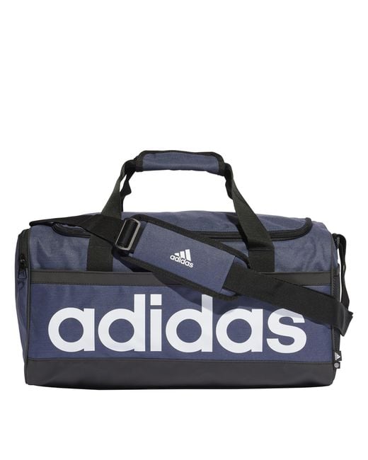 Adidas Blue Essentials Linear Duffle Bag Small