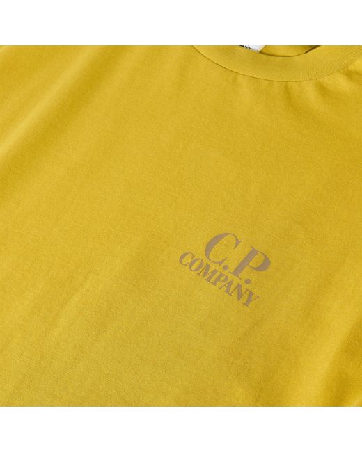 C P Company Yellow Double Logo Tee for men