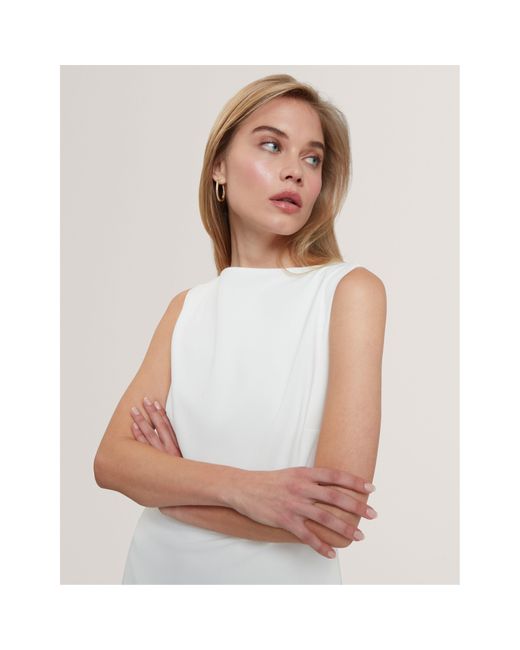 Ted Baker White Sleeveless Midi Tea Dress