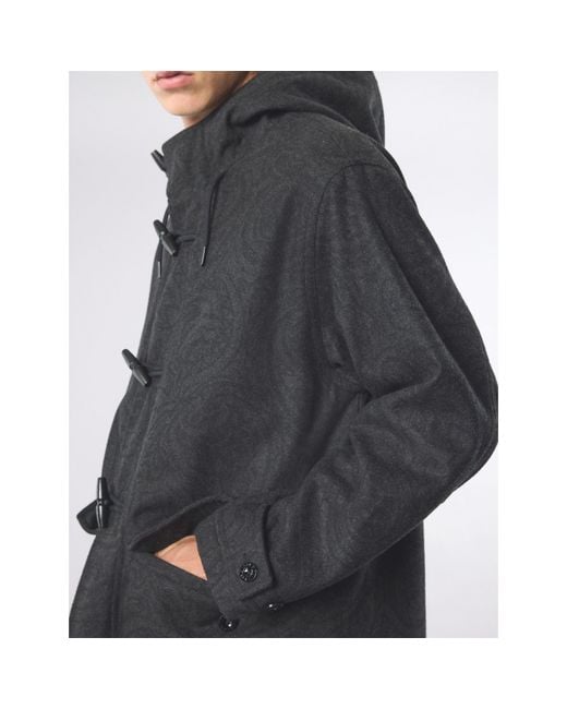 Pretty Green Black Randolph Duffle Coat for men