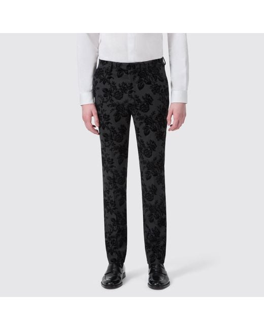 Twisted Tailor Black Fleet Skinny Fit Trousers for men