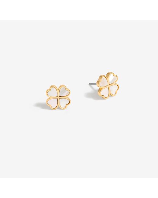 Jon Richard Metallic Plated And Mother Of Pearl Heart Clover Stud