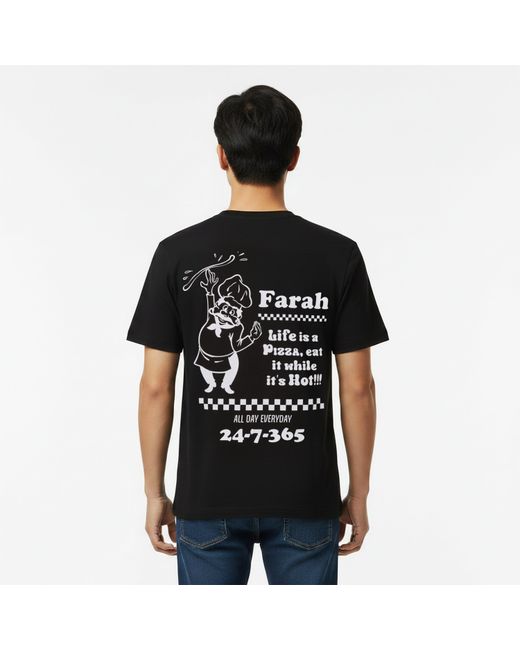 Farah Black Brent Graph T-Shirt for men