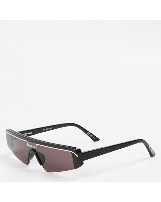 Balenciaga Gray Rectangle Logo Sunglasses