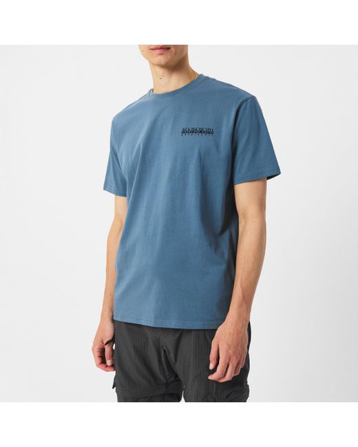 Napapijri Blue Graphic T-Shirt for men