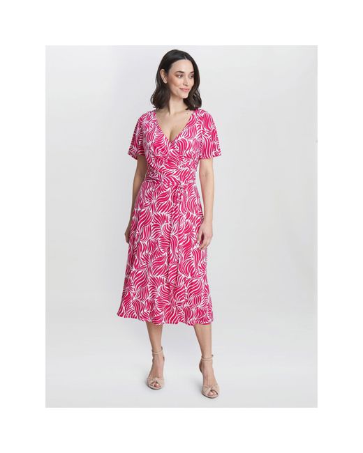 Gina Bacconi Pink Lacey Fit And Flare Dress