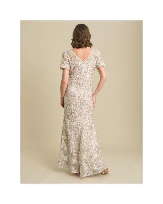 Gina Bacconi Natural Mimmi Sequin Maxi Dress
