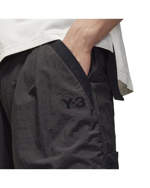 Y-3 Black Nylon Woven Tracksuit Shorts for men