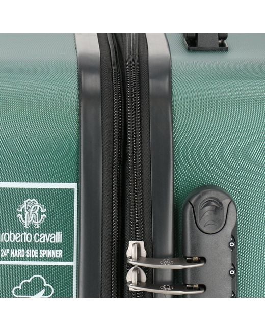 Roberto Cavalli Green Classic Logo Hard Suitcases