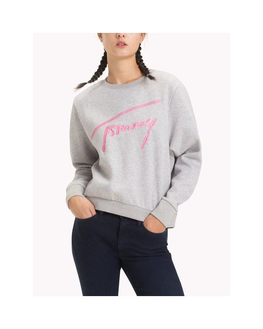 Tommy Hilfiger Gray Jeans Signature Sweatshirt