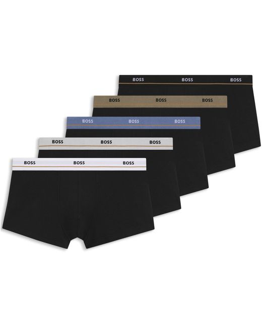 Boss Black Bodywear 5 Pack Boxer Trunks With Logo Detail for men