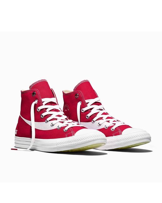 Converse Red Adults Chuck Taylor All Star Canvas High-Top Trainers
