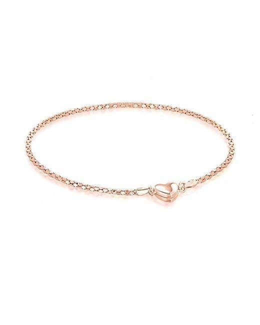 Be You Metallic Sterling Silver Rose Plated Magneticheart Bracelet