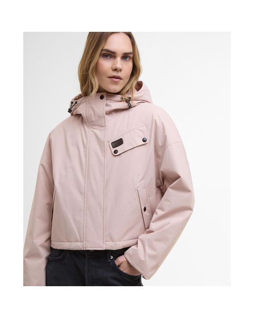Barbour Pink Atlanta Cropped Waterproof Rain Anorak