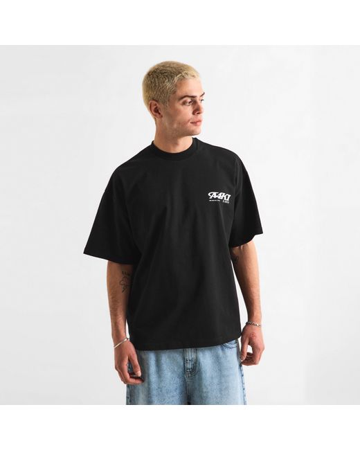 MKI Miyuki-Zoku Black Stack Oversized Fit T-Shirt for men