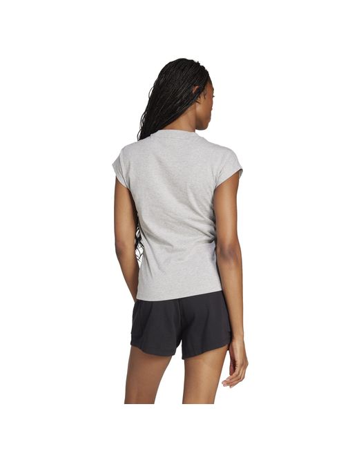 Adidas Gray Essentials Linear Cotton T-Shirt