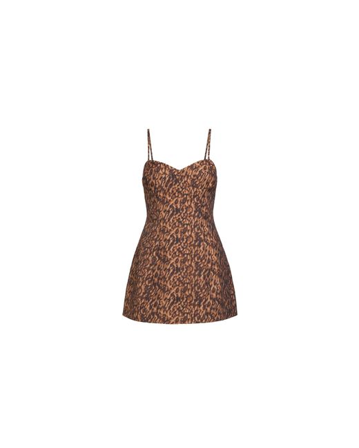 Bardot Brown Marcello Hourglass Animal Print Lyocell Mini Dress
