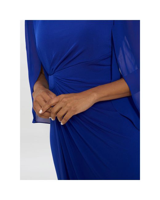 Gina Bacconi Blue Ryder Jersey And Chiffon Wrap Dress