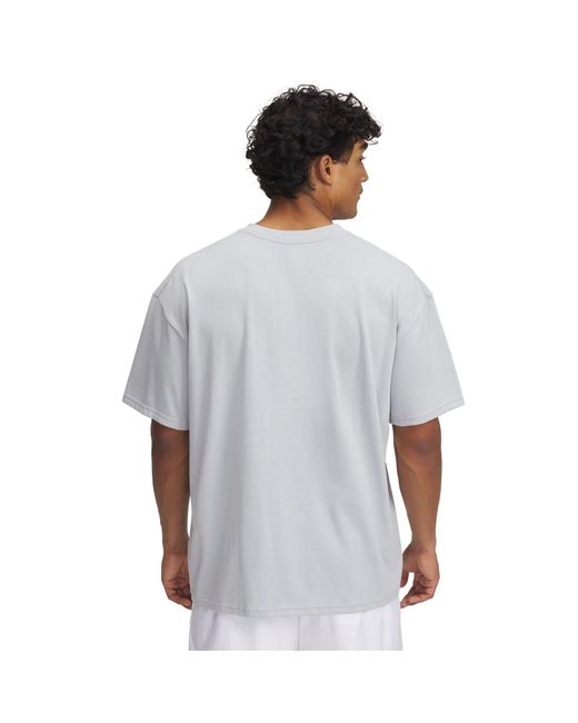 Under Armour White Heavyweight Branded Short Sleeve T-Shirt for men