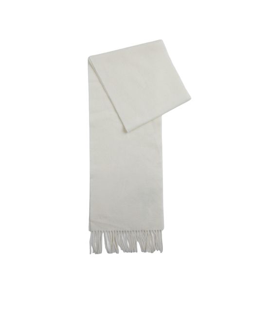 Barbour White Lambswool Woven Scarf