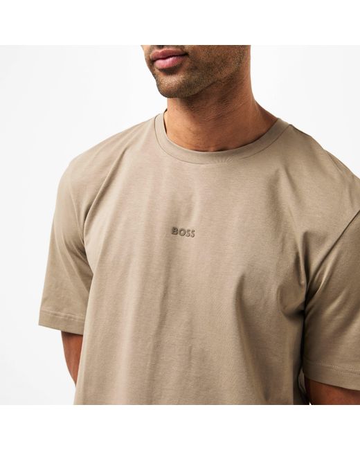 Boss Natural Oversized Tchup T-Shirt With Logo Detail for men