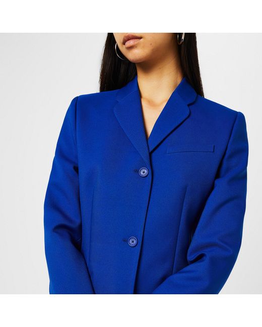 Off-White c/o Virgil Abloh Blue Darted Twill Long Sleeve Tailored Fit Blazer