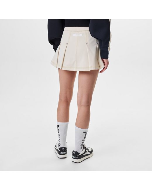 Palm Angels Natural Pleated Mini Skirts
