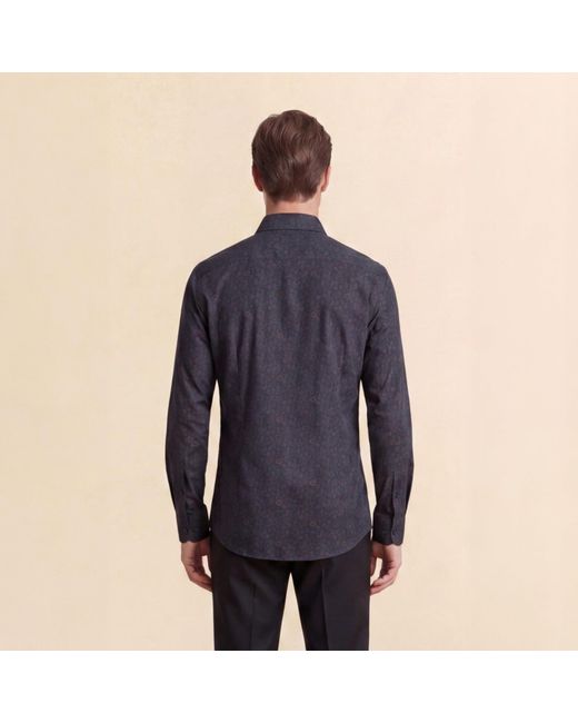Without Prejudice Blue Ayla Geometric Cotton Print Shirt for men