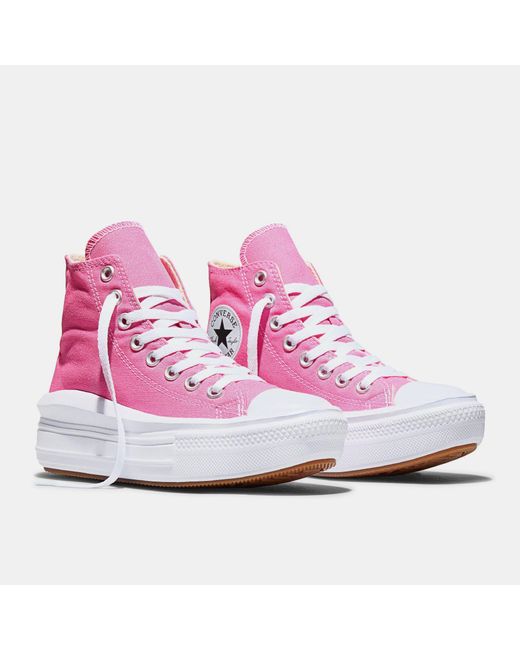 Converse Purple Chuck Taylor All Star Mov Platform Trainers
