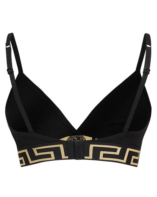 Versace Black Greca Border Thong