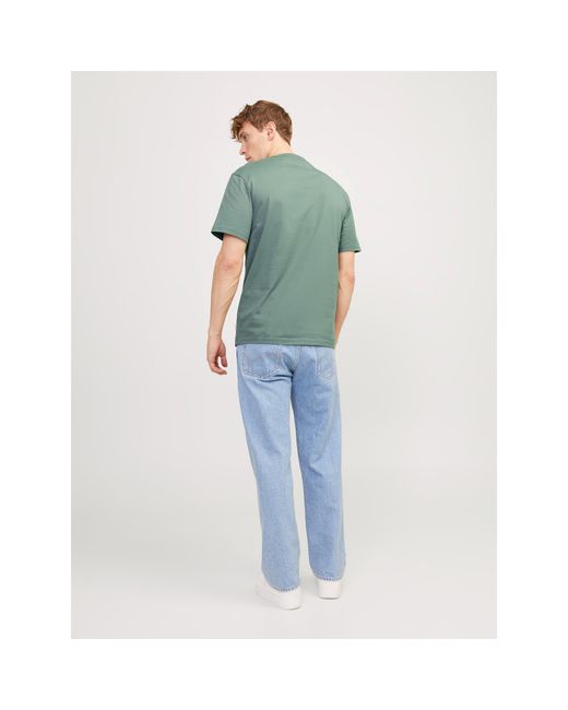 Jack & Jones Green And Regular Fit Crew Neck T-Shirt for men