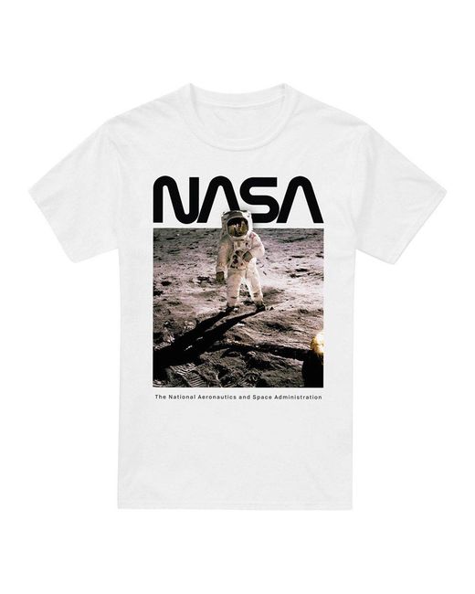 NASA White Aldrin Cotton T-Shirt for men