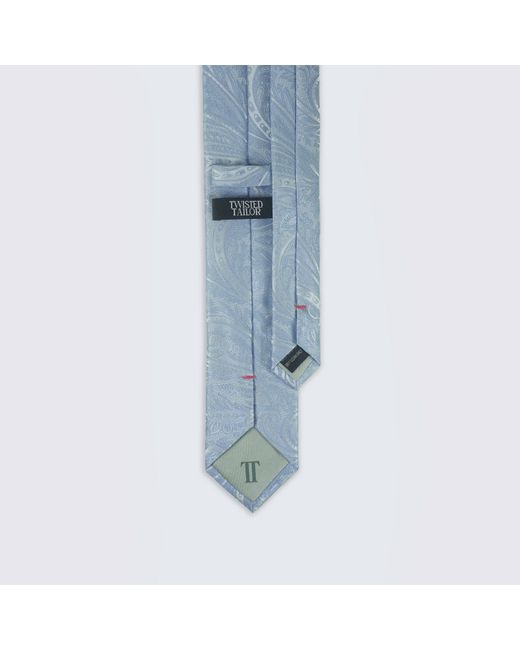 Twisted Tailor Blue Shriever Paisley Tie Set for men