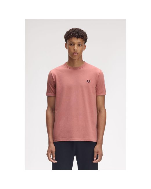 Fred Perry Red Ringer T-Shirt for men