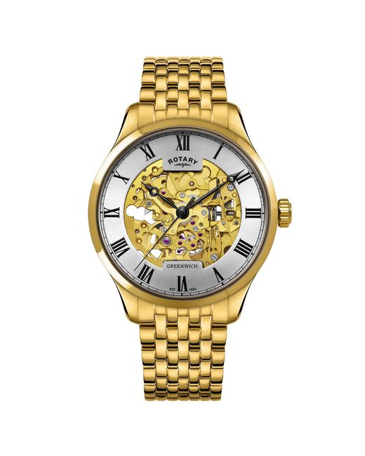 Rotary Metallic Greenwich Ss Bracelet Watch for men