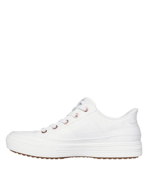 Skechers White Slip On Trainers