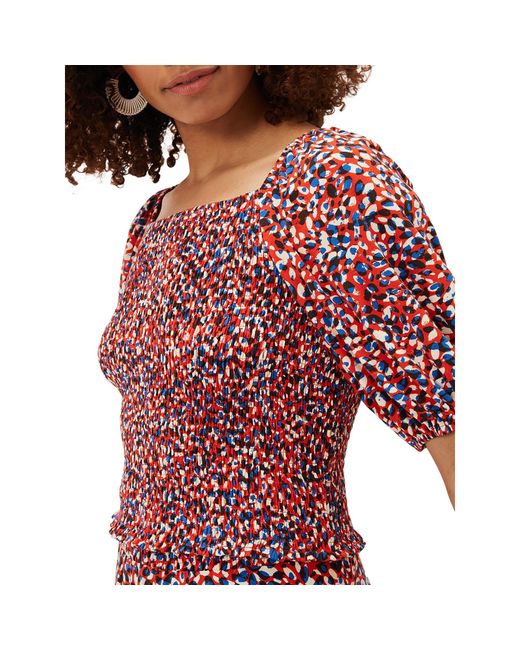Phase Eight Red Kamila Ditsy Print Co-Ord Top