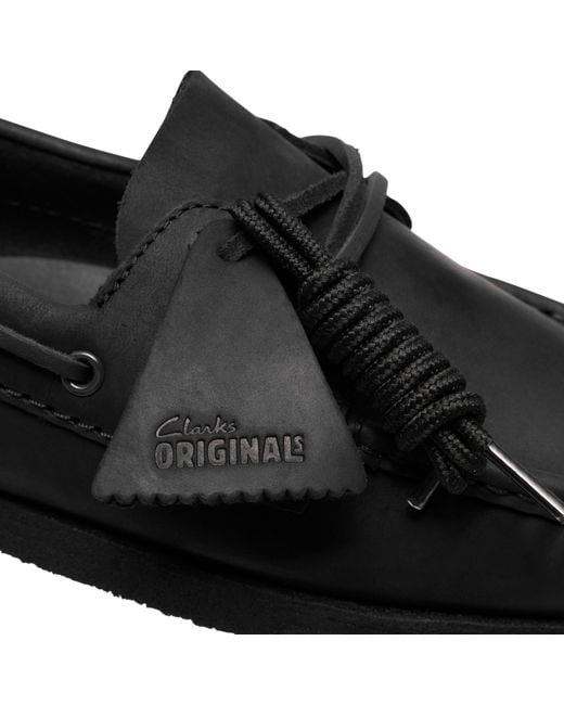 Clarks Black Boat Shoes for men