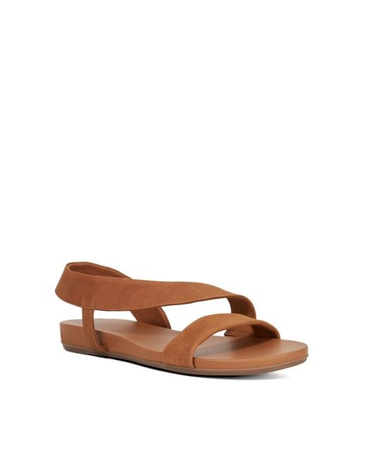 Dune Brown Lucina Flat Sandals