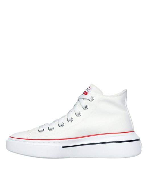 Skechers White Canvas Air Cooled Classic Low-Top Trainers