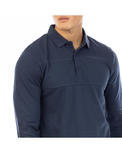 Peter Werth Blue Noaks Long Sleeve Polo Shirt for men