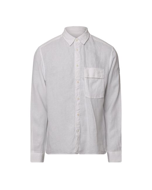 Belstaff Gray Garment Dyed Linen Scale Shirt for men